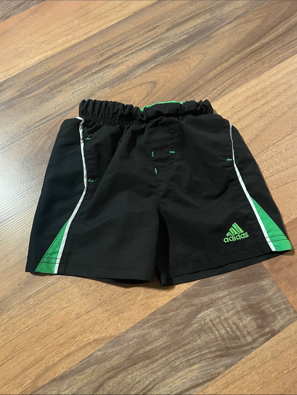 adidas Baby Black and Green Sport Shorts
